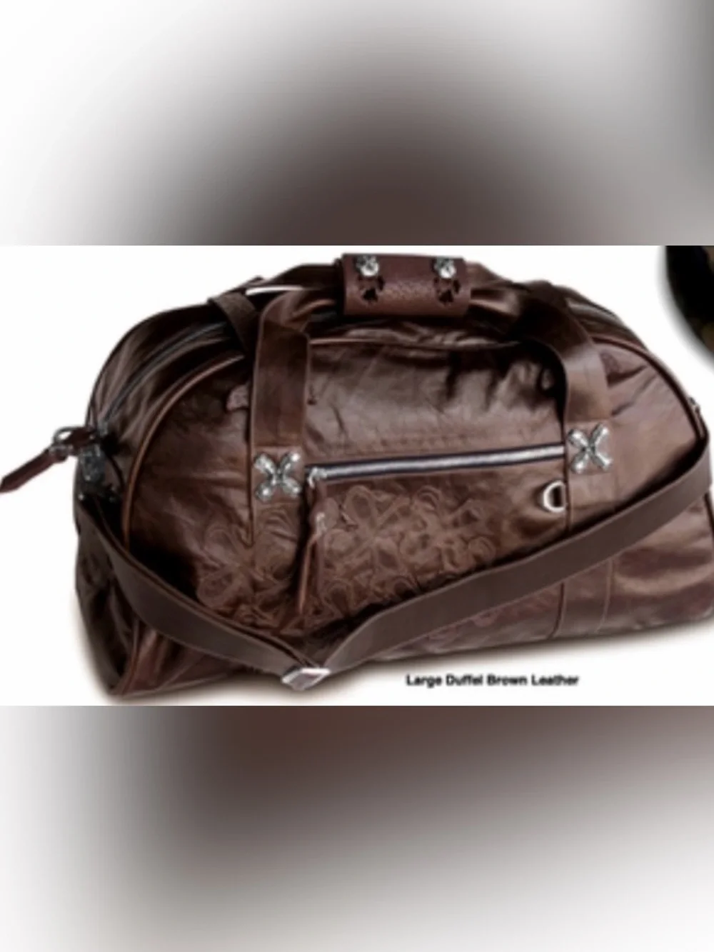 Men's Large Brown Leather Duffel Bag - Unbranded